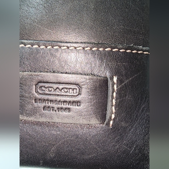 COACH EUC 5209 BLACK HAMPTON LEATHER PADDED LAPTOP BUSINESS TOTE BAG - Picture 12 of 12